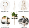 Macrame Plant Hangers Shelf - Hanging Planter Indoor Decorative Pot Holder with Beautiful Flower Cut Outs - BOHO Chic Bohemian Home Decor, in Box