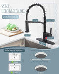 Black Kitchen Faucet Soap Dispenser, Faucet for Kitchen Sink, Kitchen Sink Fa...