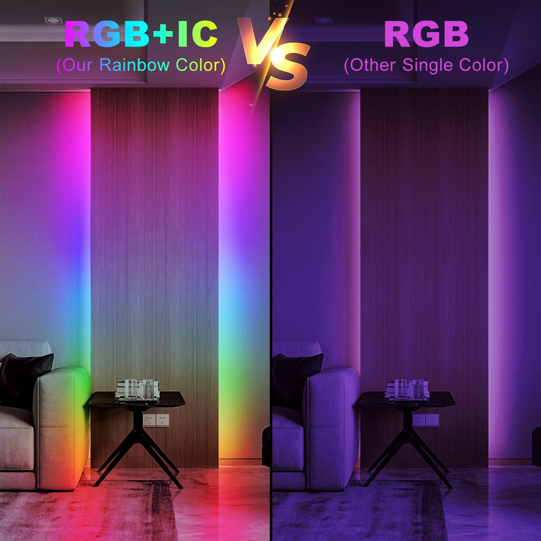 BGRIC LED Lights for Bedroom, 16.4FT RGB LED Lights with Bluetooth APP & Remote Control 24V 5050 Color Changing LED Strip Lights Music Sync for Room Home Party Wall Indoor Decor