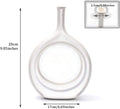 Ceramic Oval Geometric Vase, White, 11