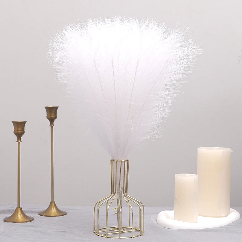 10 30PCS/lot Artificial Flowers Fluffy Pampas Grass Bouquet for Wedding Home Party Vase Decoration Boho Fake Plant Reed Flowers