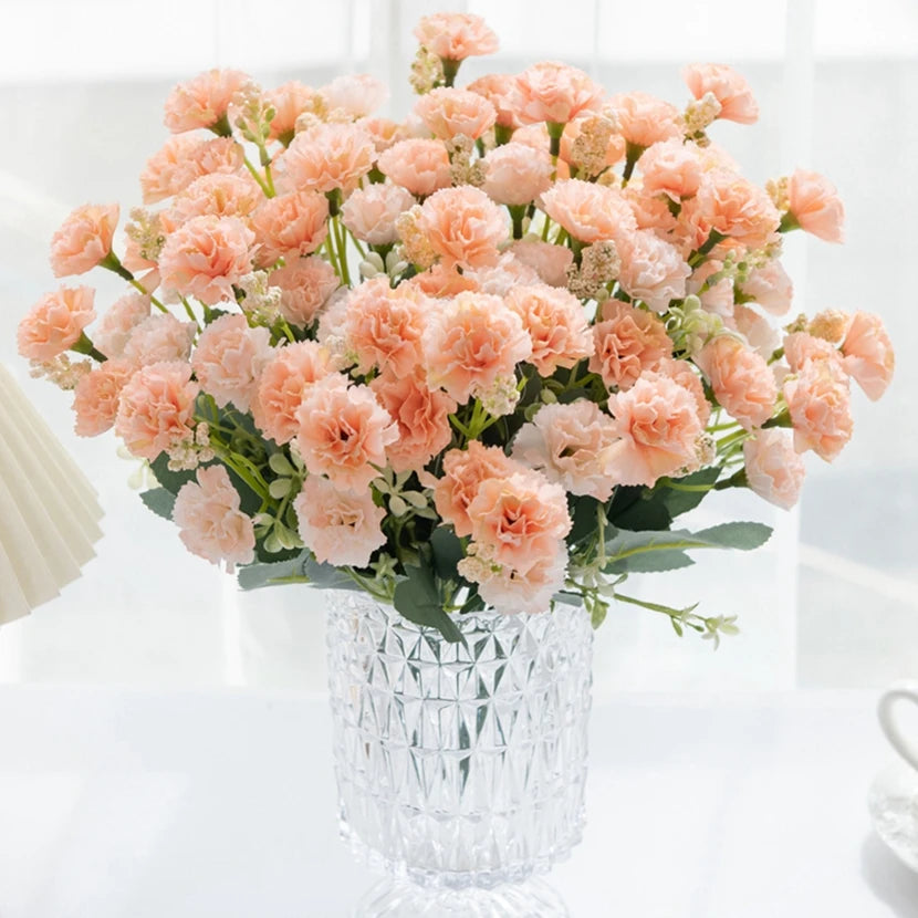 artificial flowers small carnation Christmas Wreath Home Needlework Handicraft Wedding arch Decor Artificial Flower Scrapbook