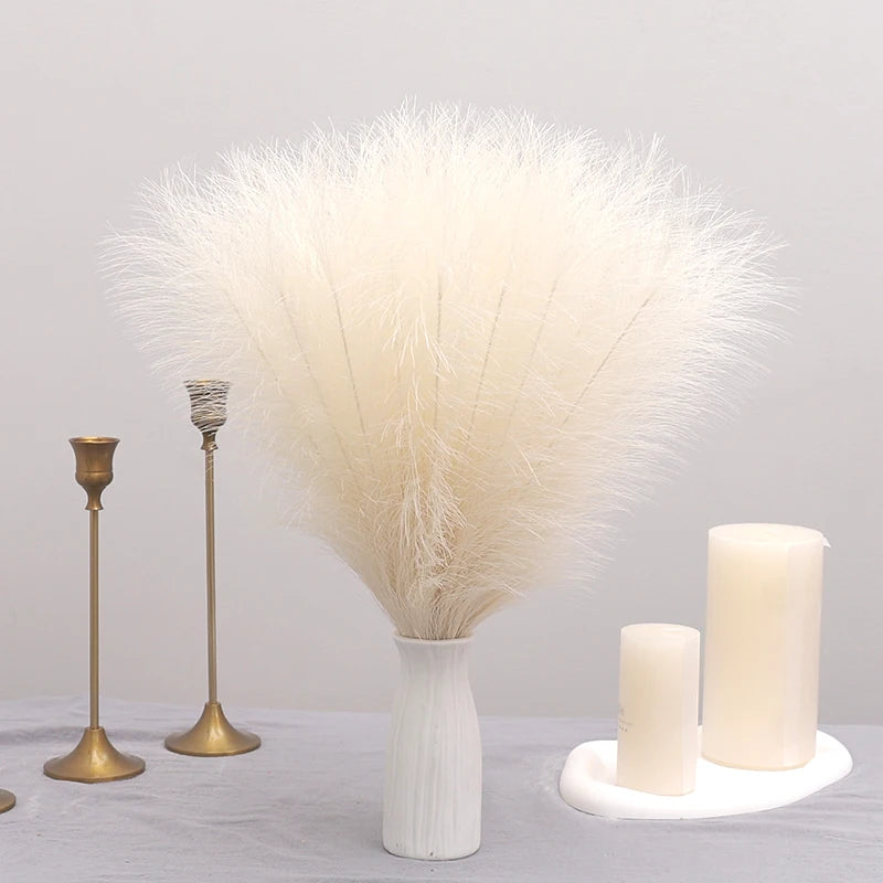 10 30PCS/lot Artificial Flowers Fluffy Pampas Grass Bouquet for Wedding Home Party Vase Decoration Boho Fake Plant Reed Flowers