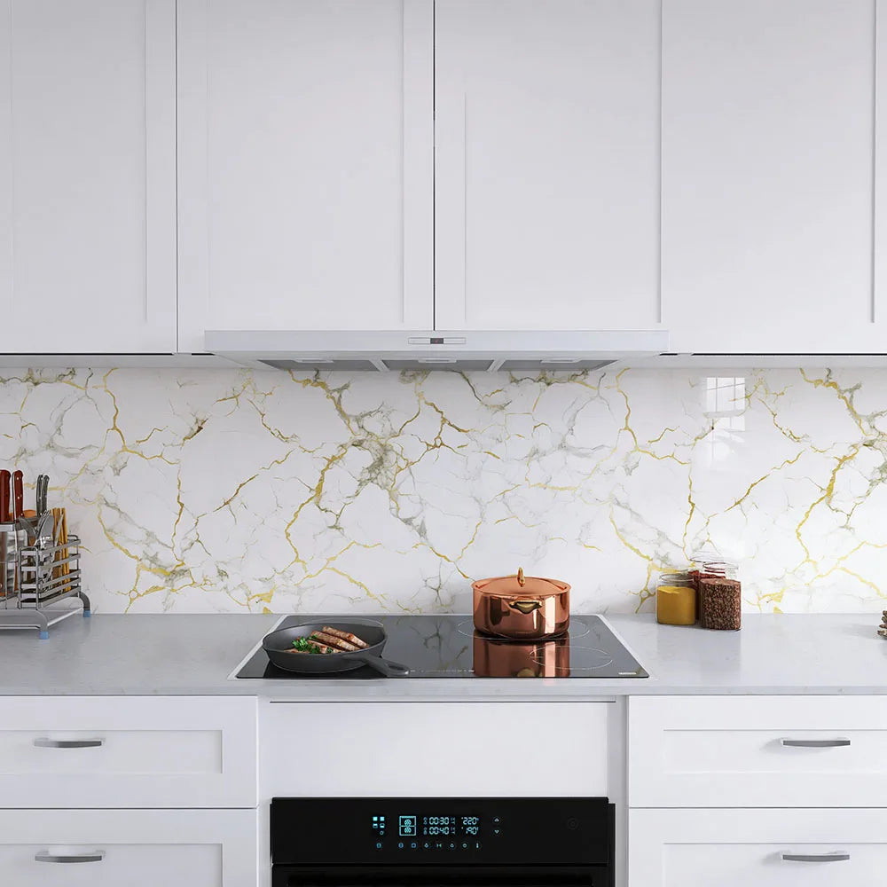 Modern style marble home decoration waterproof oil resistant self-adhesive 40cm kitchen living room bedroom wallpaper