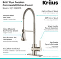 Britt Commercial Style Spot Free Stainless Steel Pre-Rinse Kitchen Faucet with Deck Plate, KPF-1690SFS