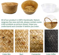 720303 2 Pack Seagrass Plant Basket - Hand Woven Belly Basket with Handles, Storage Laundry, Picnic, Plant Pot Cover, Home Decor and Woven Straw Beach Bag (Extra Large,Brown)